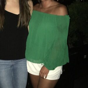 Aritzia Black Off-shoulder flowy blouse